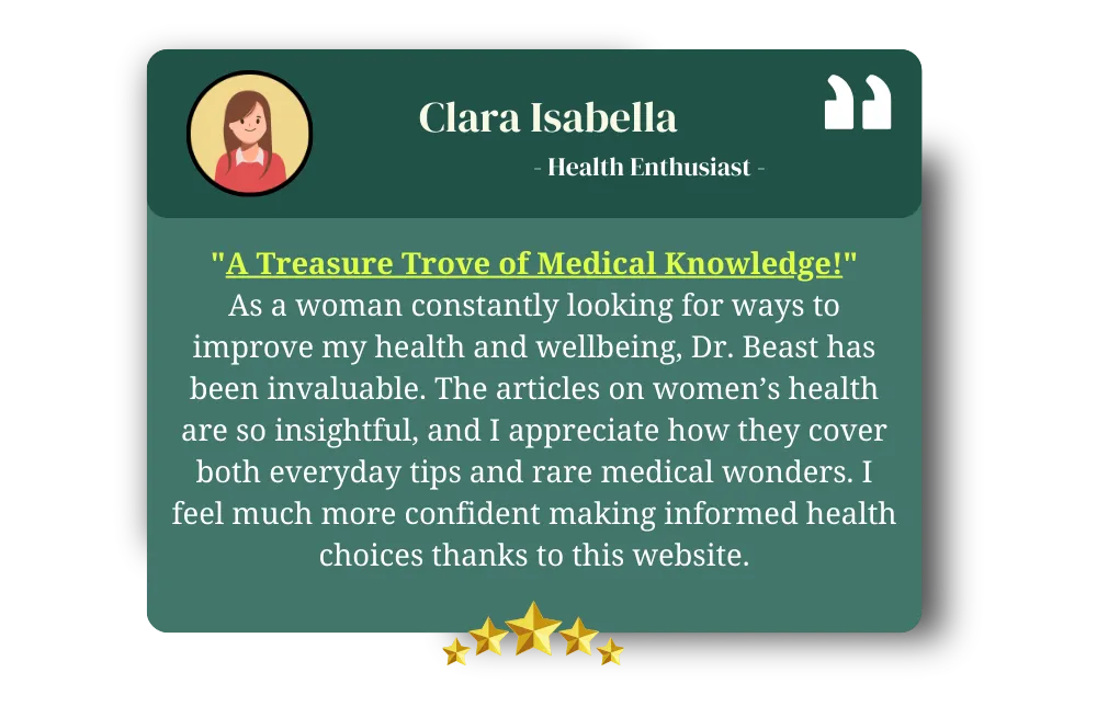 an image of a testimonial reflecting customer opinion about treasure trove of medical insights, emphasizing the value of the website's resources