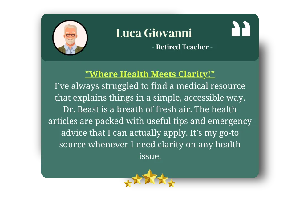 an image of a testimonial reflecting customer opinion about treasure trove of medical insights, emphasizing the value of the website's resources